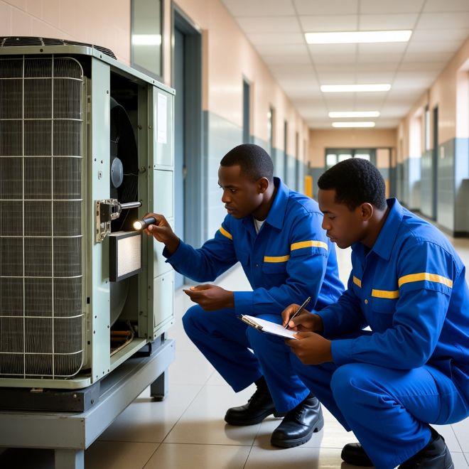 checking HVAC filters and coils