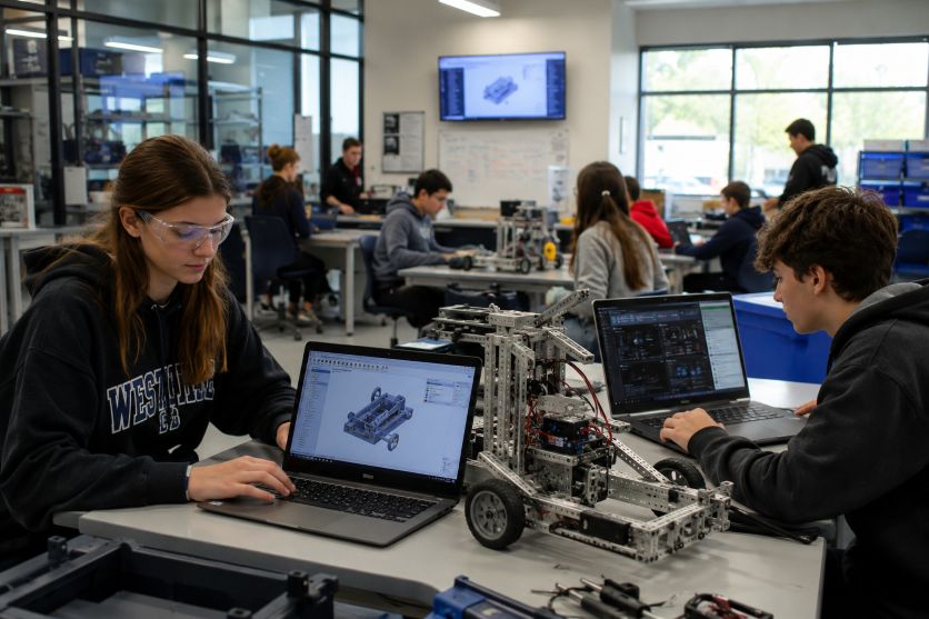STEM robotics lab in action
